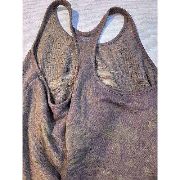 Ladies Large ALO Yoga Pure Distressed Tank Top in Browns - Picture 3 of 11
